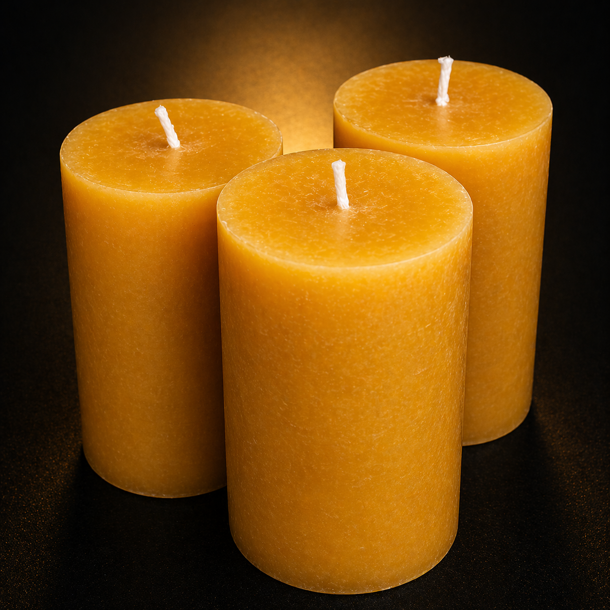 3" x 6" Pure Beeswax Pillar Candle | Unscented Natural Beeswax Candle