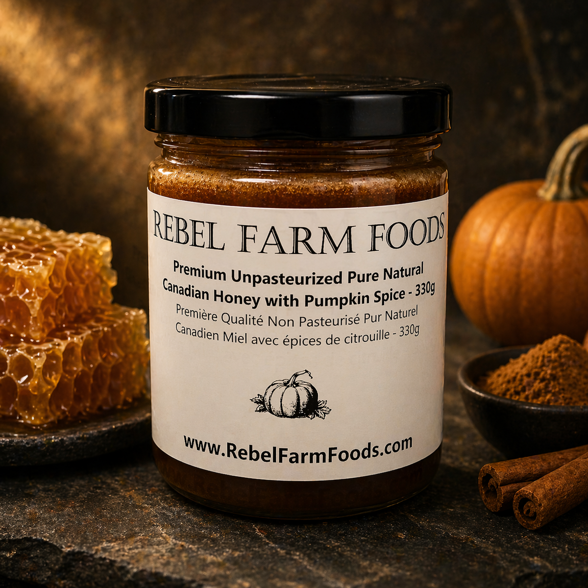 Pumpkin Spice Honey | Unpasteurized Honey with Pumpkin Spice (Seasonal)