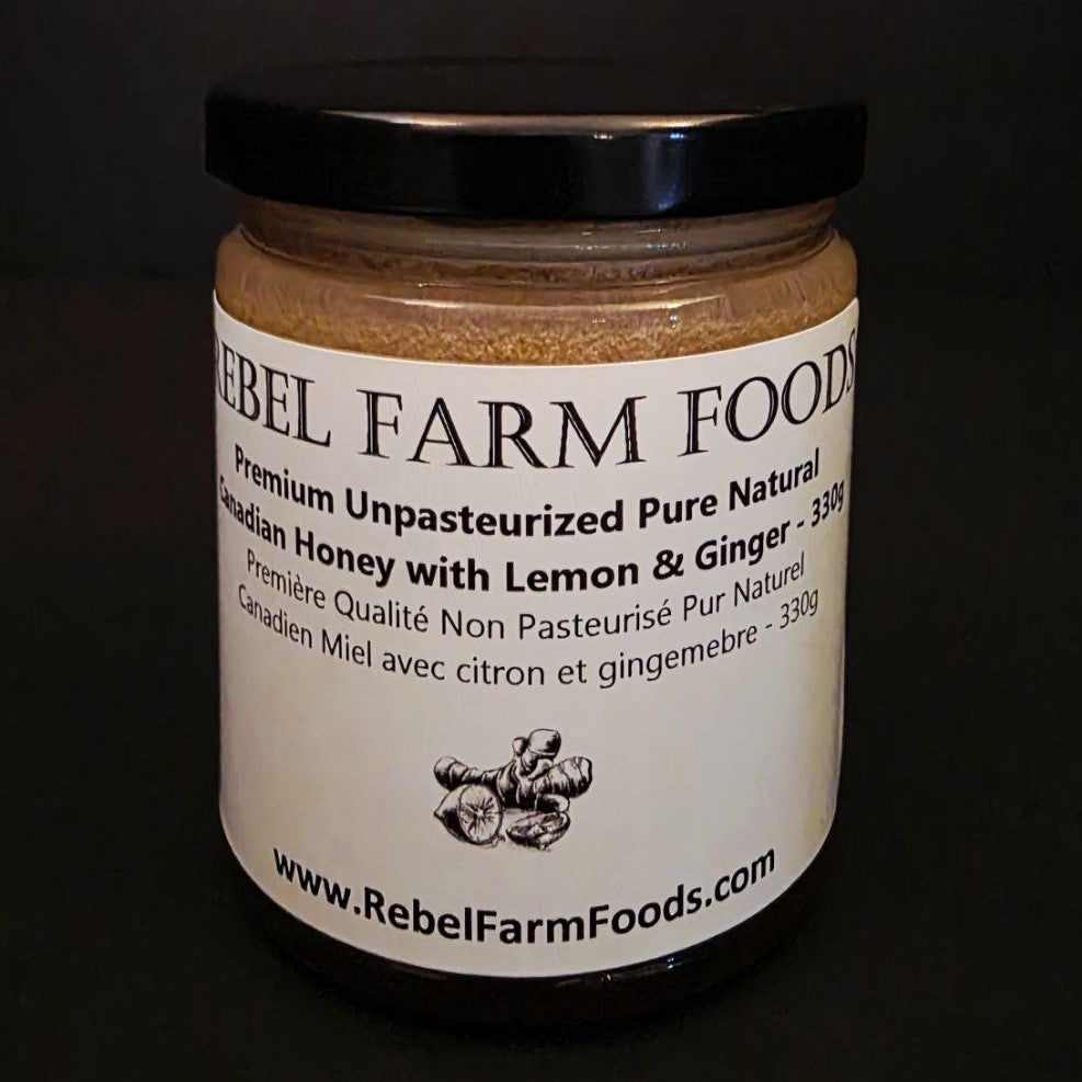 Lemon Ginger Honey | Unpasteurized Honey with Lemon & Organic Ginger