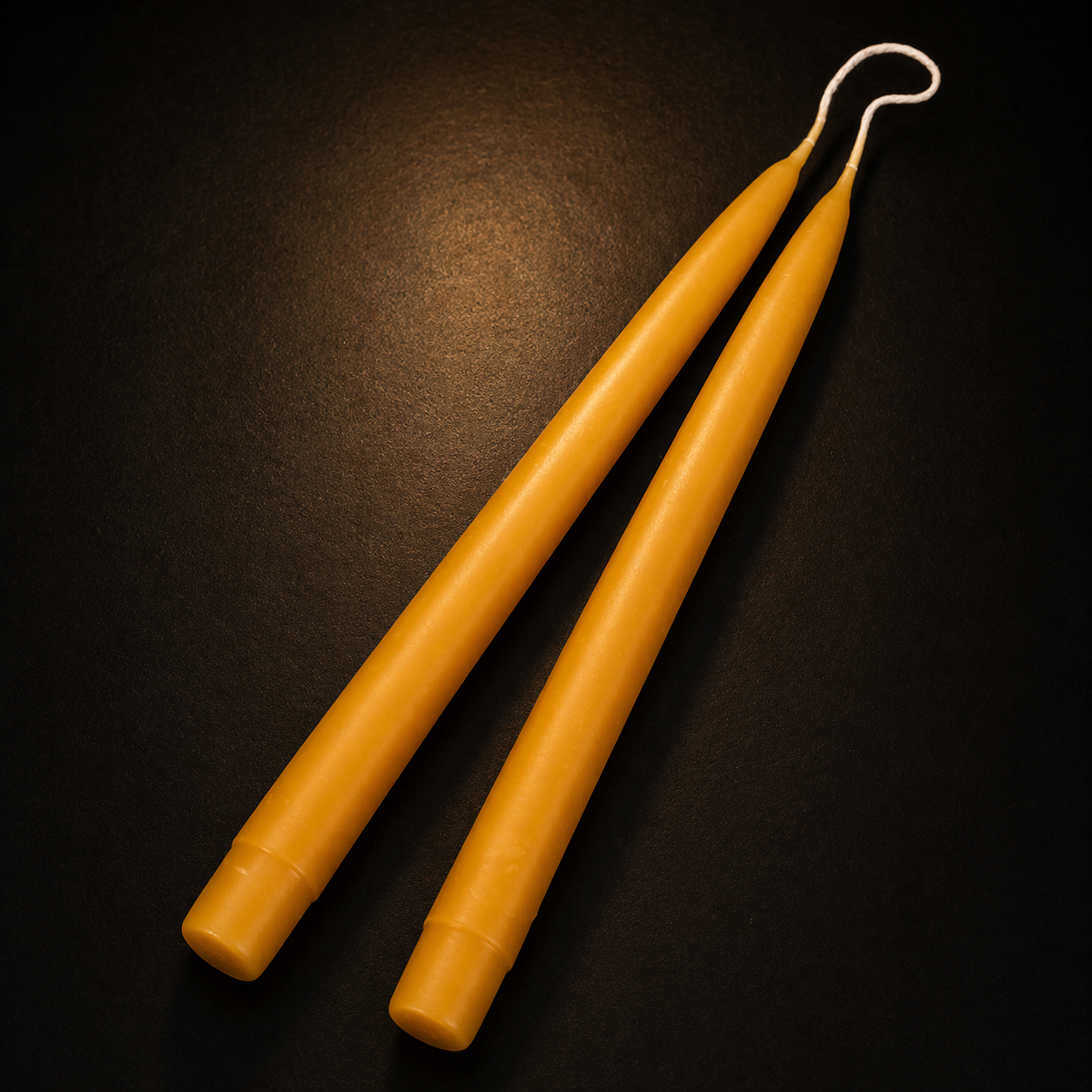 10" Pure Beeswax Candlesticks (2 Pack) | 100% Natural Unscented Beeswax Candles