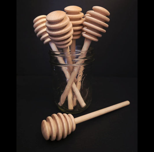 Wooden Honey Dipper | 6" Natural Honey Drizzler