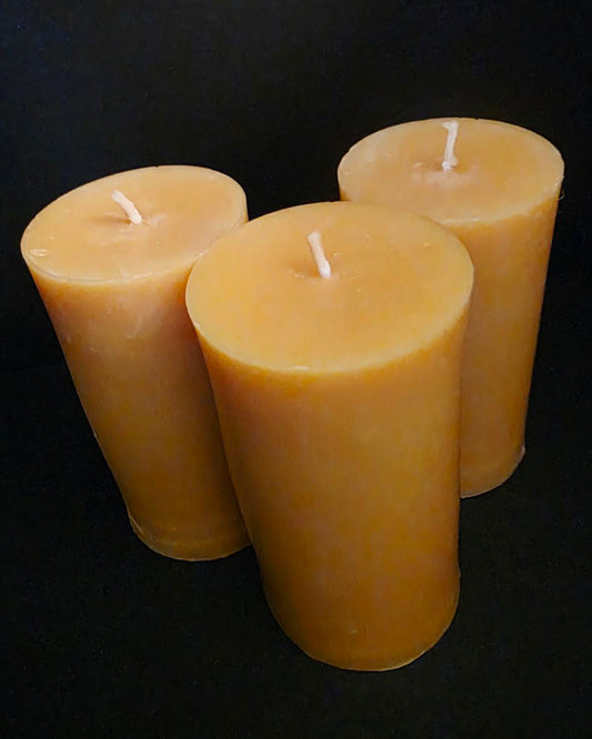 3"x6" All Natural Beeswax Pillar Candle